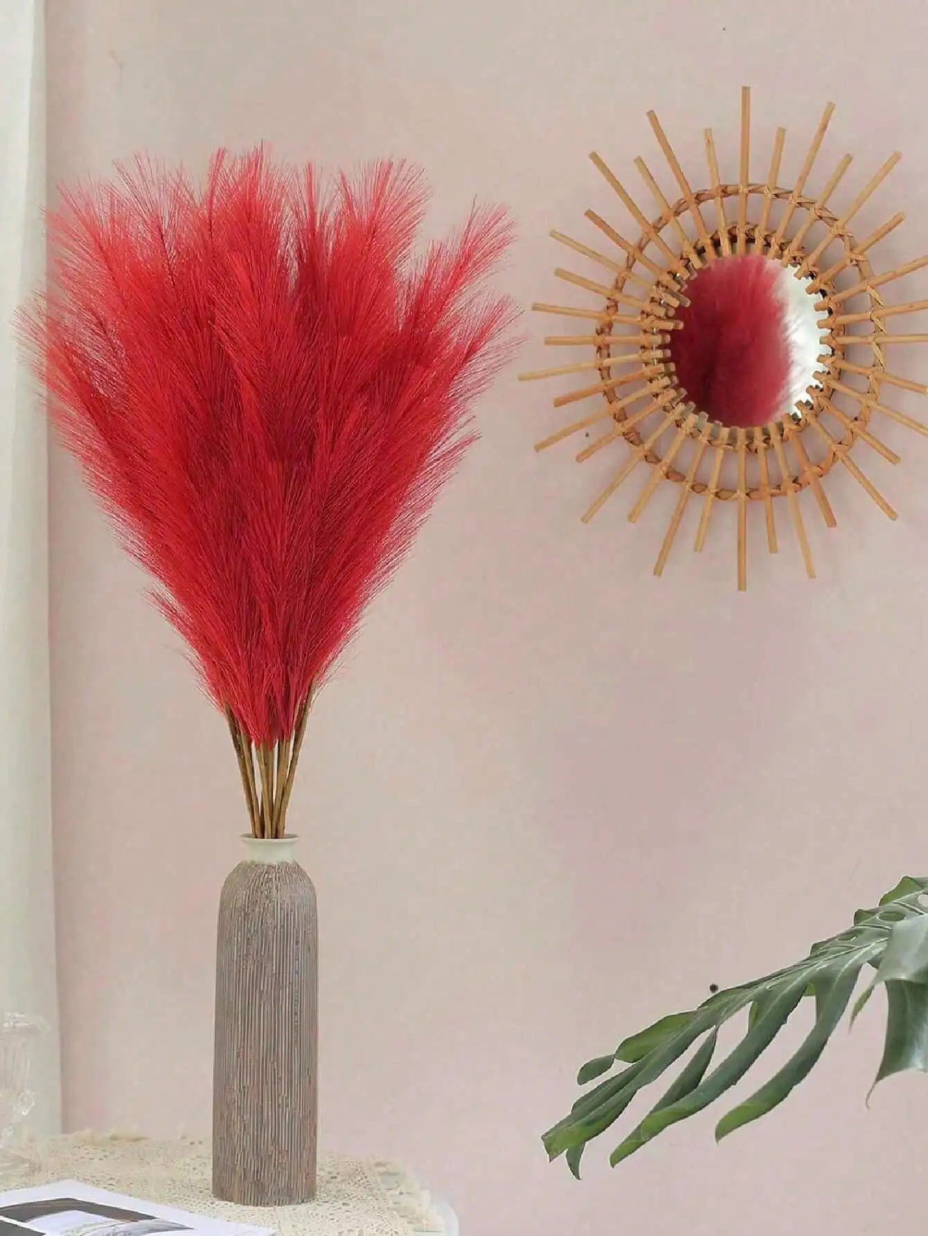 Artificial Tall Red Plush Faux Tree