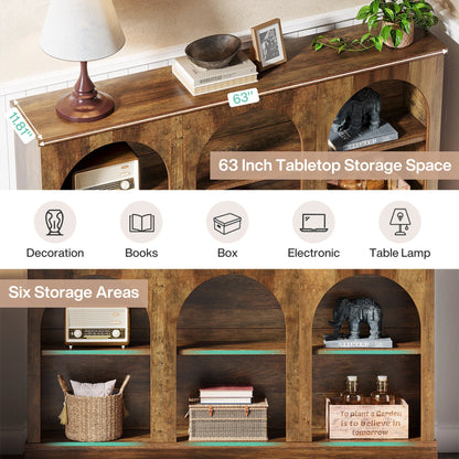 Farmhouse Console Table, 63-Inch Long Entryway Table