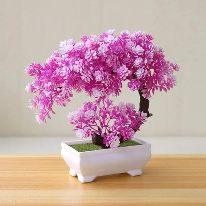 Artificial Bonsai Simulated Tree Fake Flowers