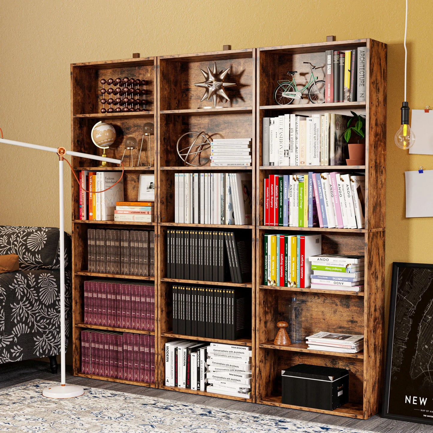 Floor Standing 6 Shelf Display Storage Shelves  Bookcase