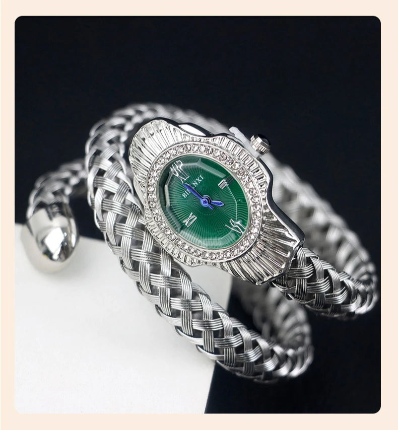 Fashion Diamond Snake Shape Wristwatch