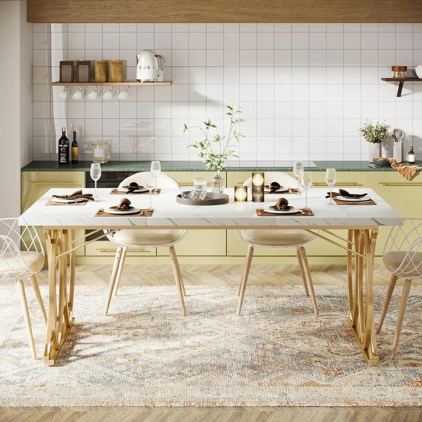 Unique Rectangular Dinner Table \ for 4-6 People