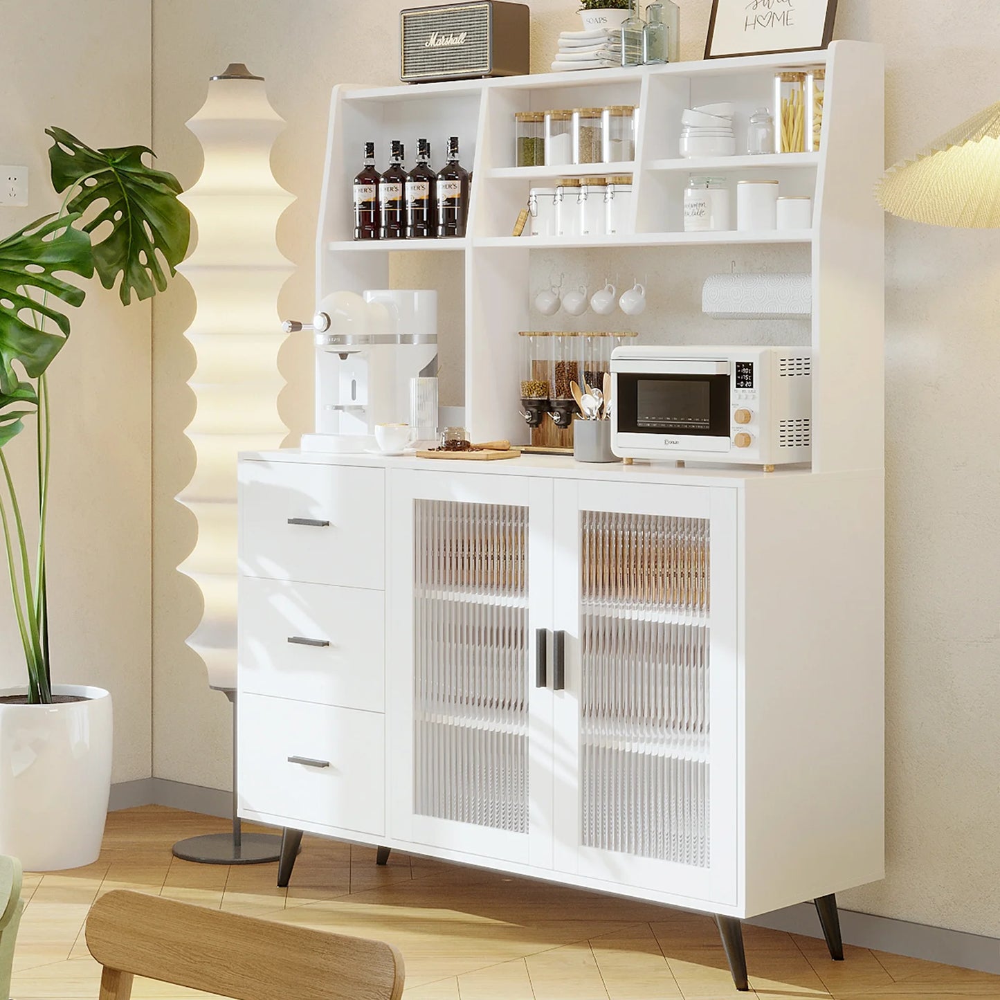 Kitchen Hutch Storage Cabinet, Freestanding