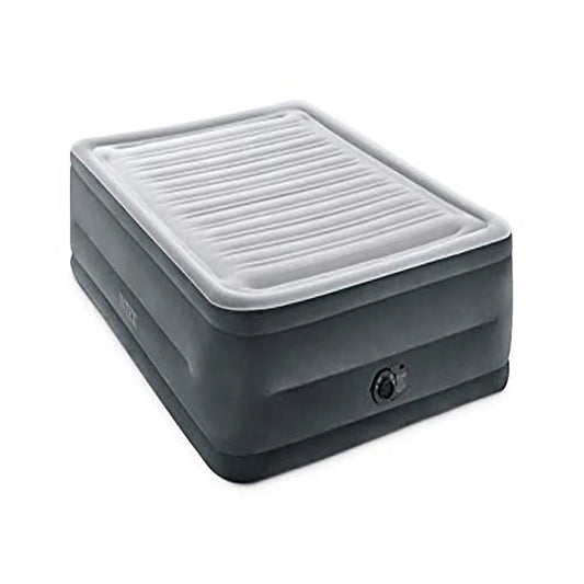 22in Queen High-Rise Inflatable Air Mattress With Built-in Pump