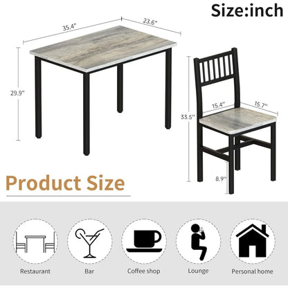 3 Piece Dining Table Set for 2,