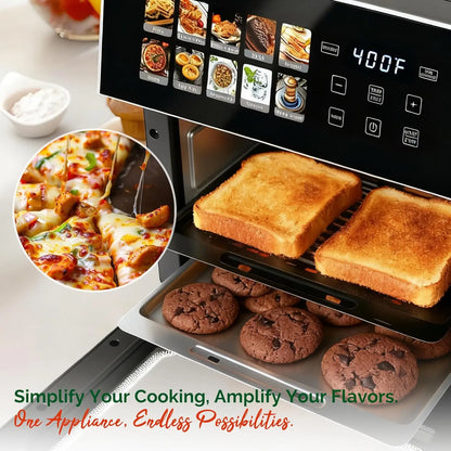 10QT Air Fryer Toaster Oven Combo with Stainless Steel Interior,