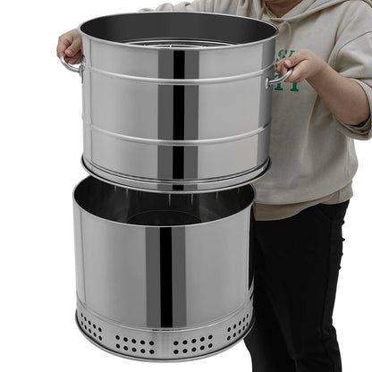 Stainless Steel BBQ Grill Barrel Portable Charcoal Grills 360°