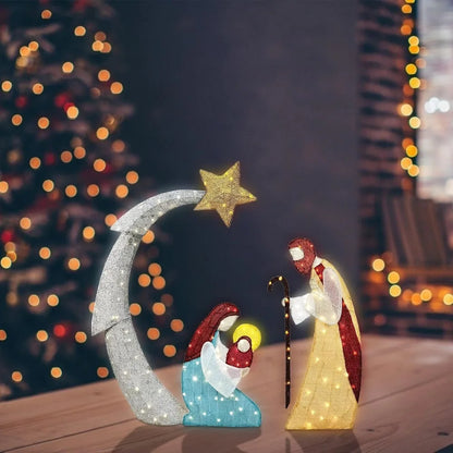 Outdoor Lighted Nativity Scene Waterproof