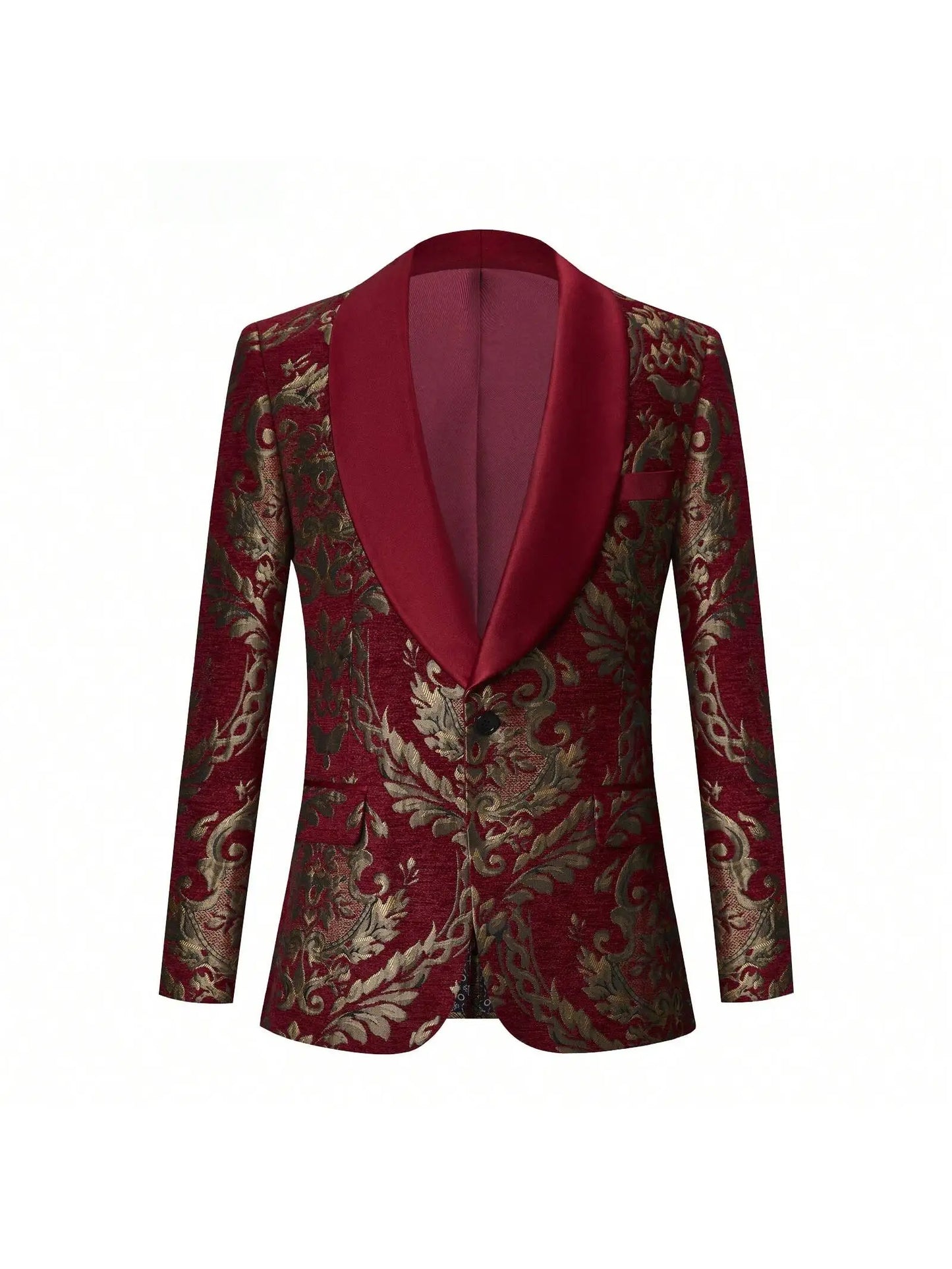 Flower Suit Jacket 1 Button Paisley Tuxedo