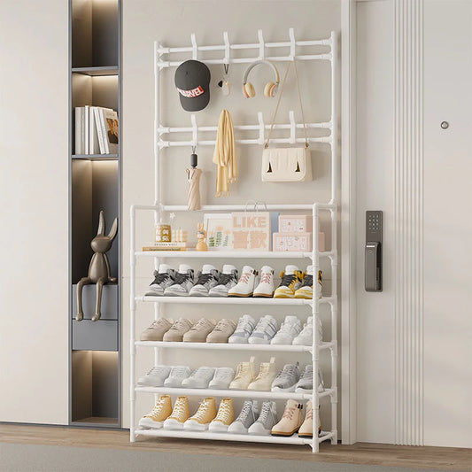 Insoles and shoe storage racks, & 5-tier hat rack with shelves -