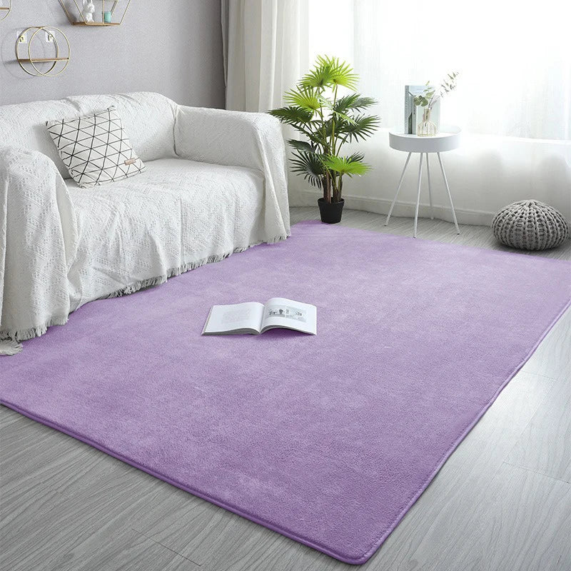 Pink Coral Velvet Carpet Living Room Short Plush Rug