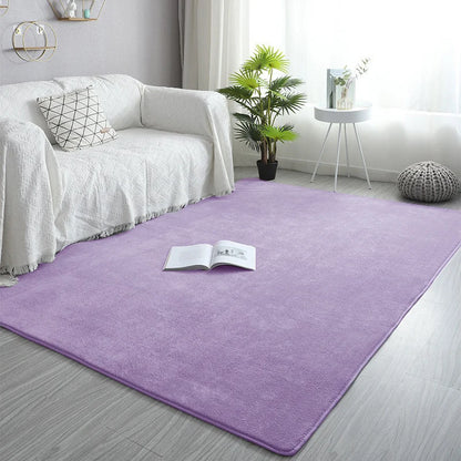 Pink Coral Velvet Carpet Living Room Short Plush Rug