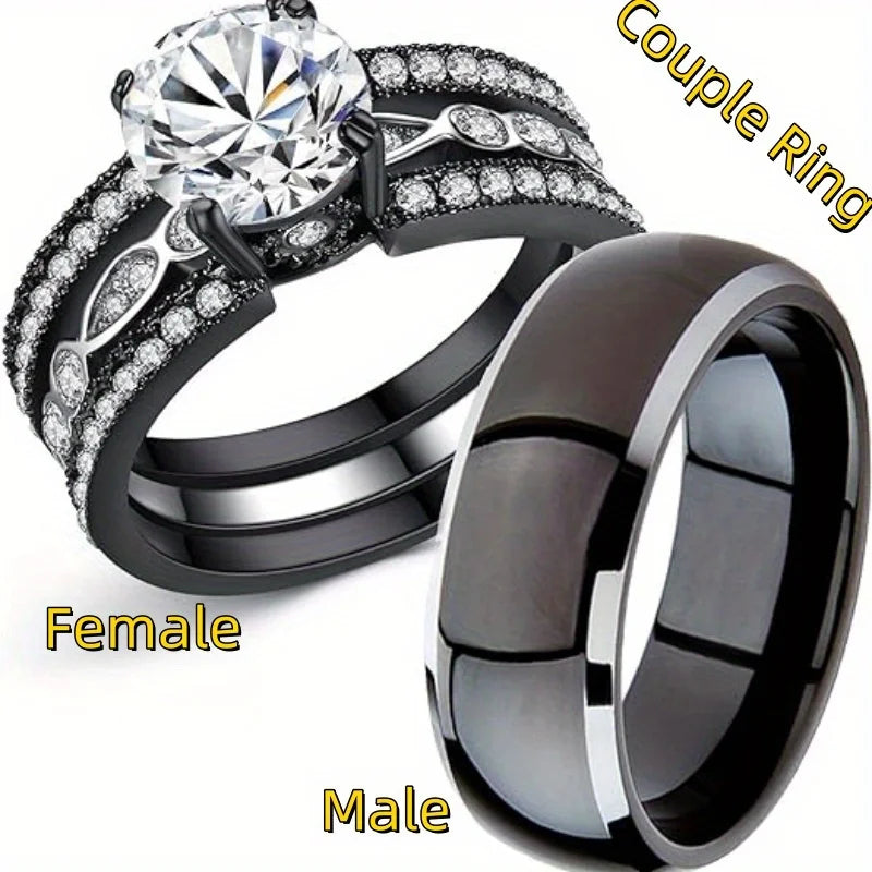 Fashionable Men's and Women's Engagement Ring