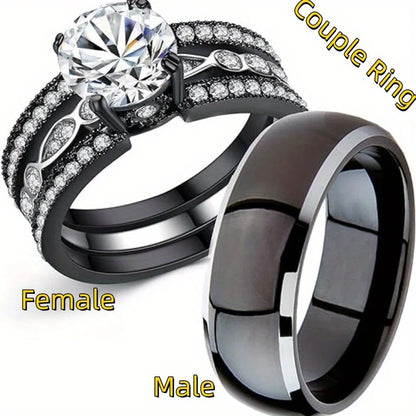 Fashionable Men's and Women's Engagement Ring