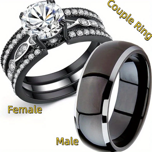 Fashionable Men's and Women's Engagement Ring