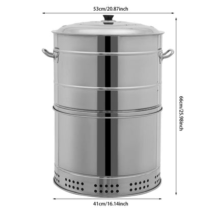 Stainless Steel BBQ Grill Barrel Portable Charcoal Grills 360°