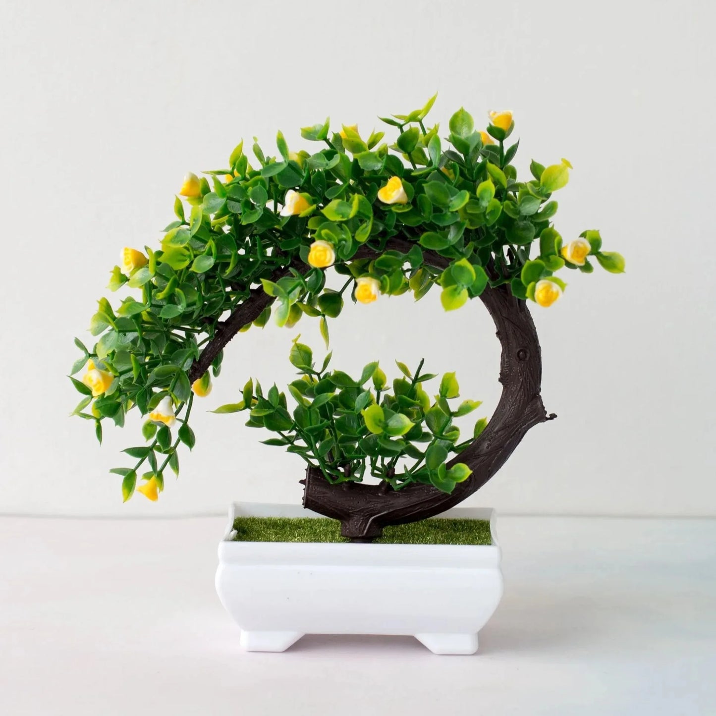 Artificial Bonsai Simulated Tree Fake Flowers