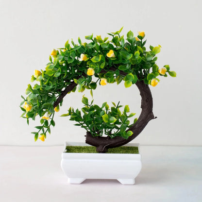 Artificial Bonsai Simulated Tree Fake Flowers